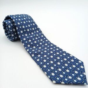 Vineyard Vines Necktie Men's Blue Silk Alarm Clocks Hand Picked Shep & Ian USA